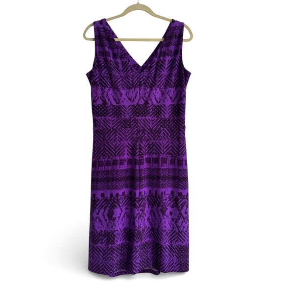 New Lauren Ralph Lauren Sleeveless Midi Dress Wedding Work Resort Purple Size 16 - Picture 5 of 9